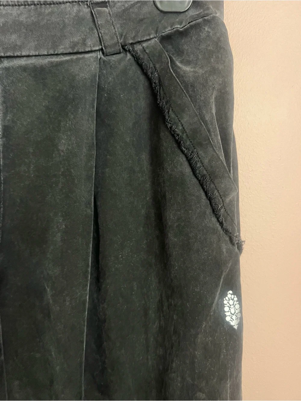 Free People reform pants Washed Black Wide-Leg Pants